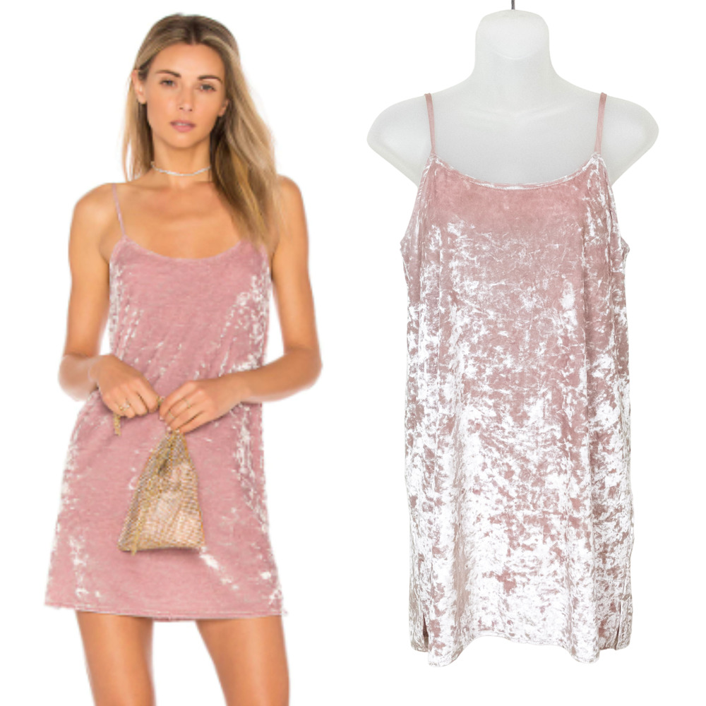SHOW ME YOUR MUMU Rose Crushed Velvet Tiffany Slip Dress Mini Women's Small